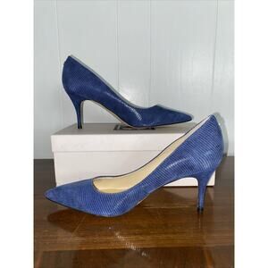 Ivanka Trump Blue Tirra Leather High Heels Women’s Sz 9 M Pumps Excellent